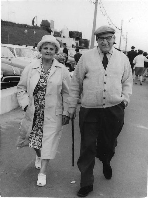 Gladys and Harry on the promenade at Cleethorpes
